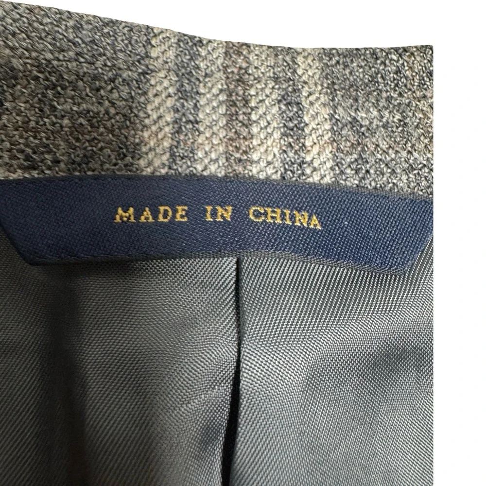 Brooks Brothers Gray and White Plaid Sport Coat